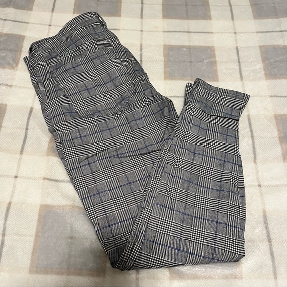 American Eagle Plaid High Rise Jeggings Size 4 Short - Picture 1 of 7